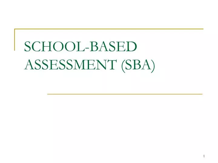 school based assessment sba
