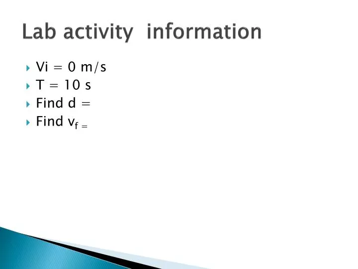 lab activity information