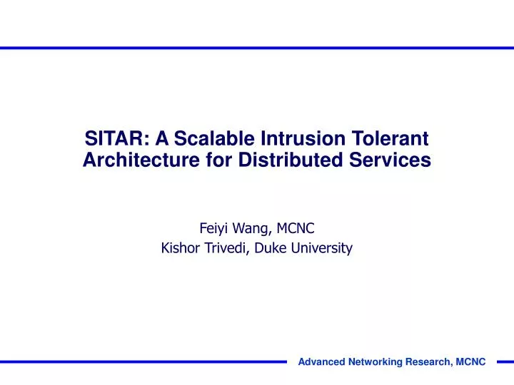 sitar a scalable intrusion tolerant architecture for distributed services