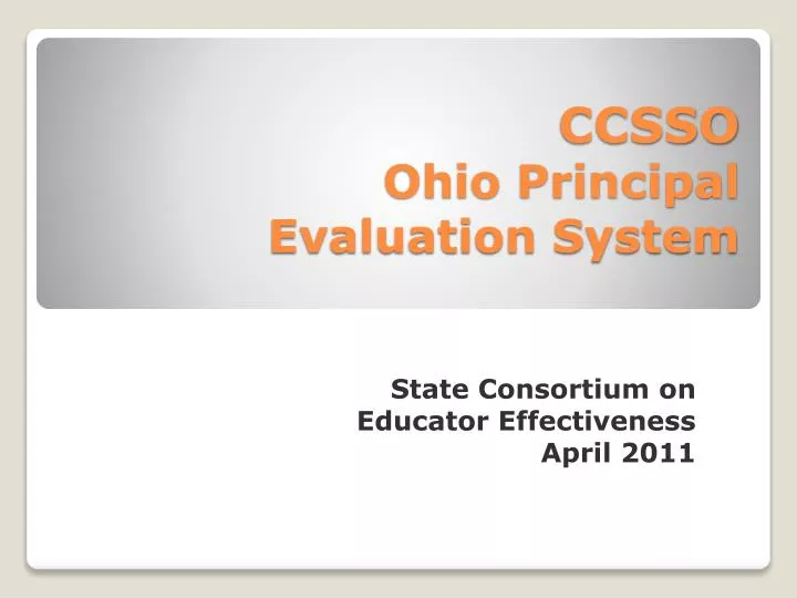 ccsso ohio principal evaluation system