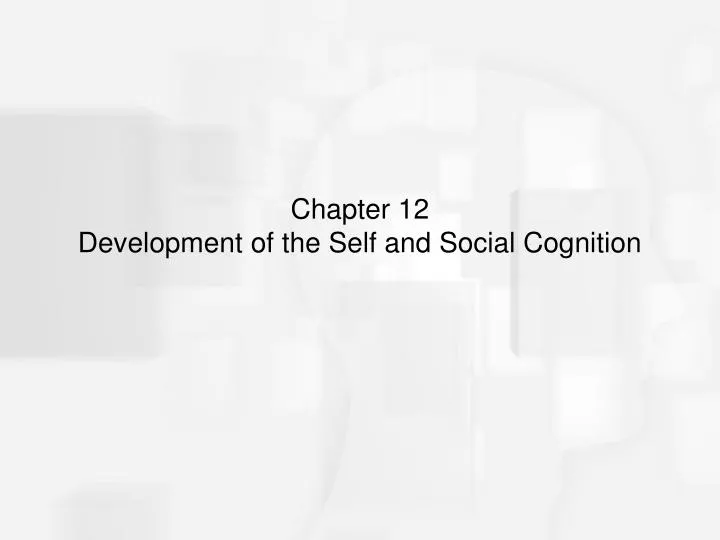 chapter 12 development of the self and social cognition