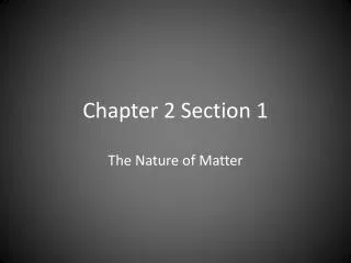 Chapter 2 Section 1