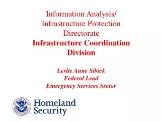 Information Analysis / Infrastructure Protection (IAIP) Functional Statement