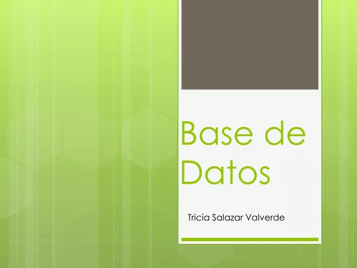 base de datos