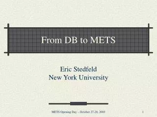 From DB to METS