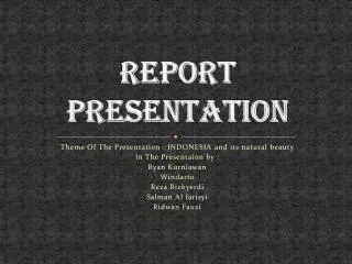 REPORT PRESENTATION