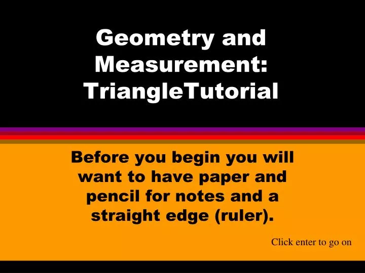 geometry and measurement triangletutorial
