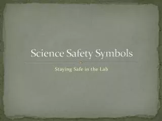 Science Safety Symbols