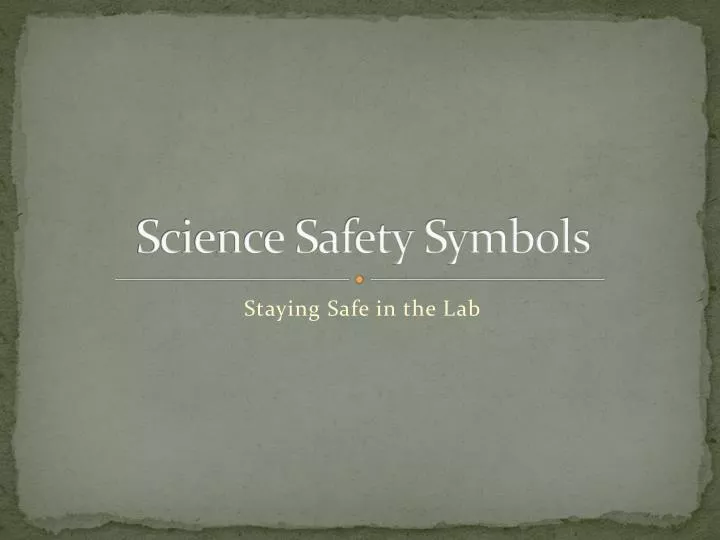 science safety symbols