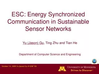 ESC: Energy Synchronized Communication in Sustainable Sensor Networks