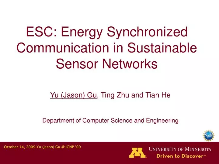esc energy synchronized communication in sustainable sensor networks