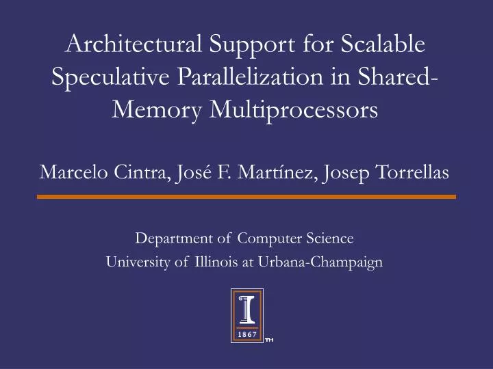 architectural support for scalable speculative parallelization in shared memory multiprocessors