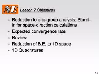 Lesson 7 Objectives