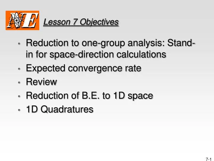 lesson 7 objectives