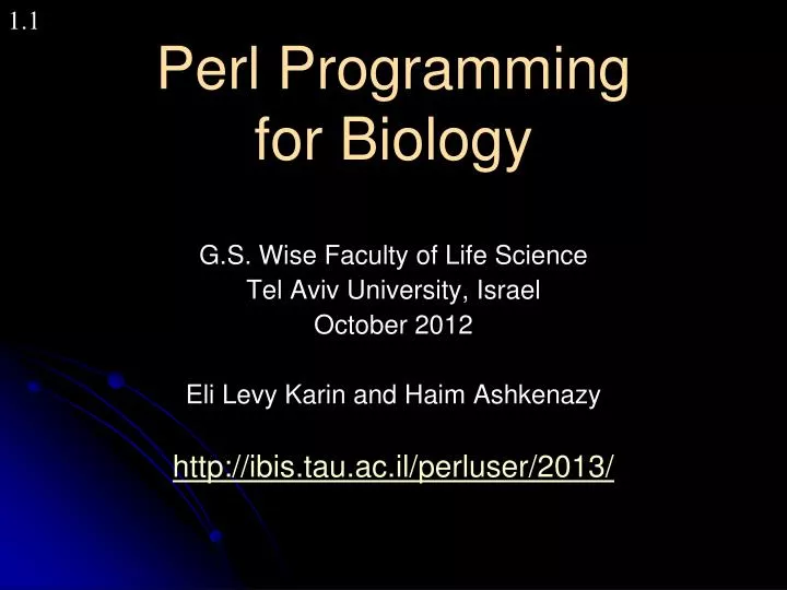 perl programming for biology