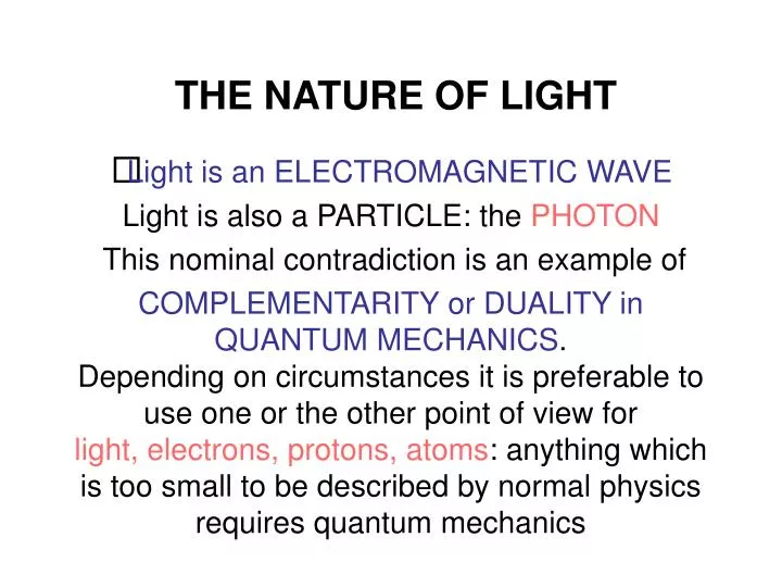 the nature of light