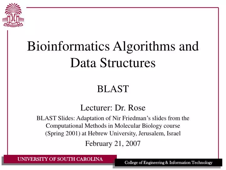 bioinformatics algorithms and data structures