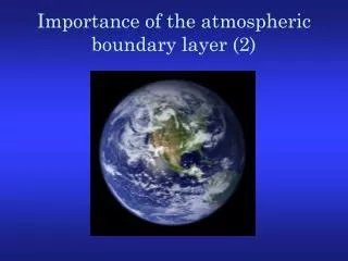 importance of the atmospheric boundary layer 2
