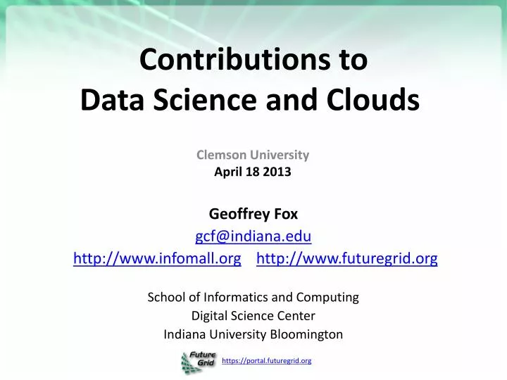 contributions to data science and clouds