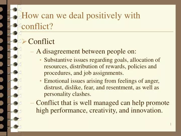how can we deal positively with conflict