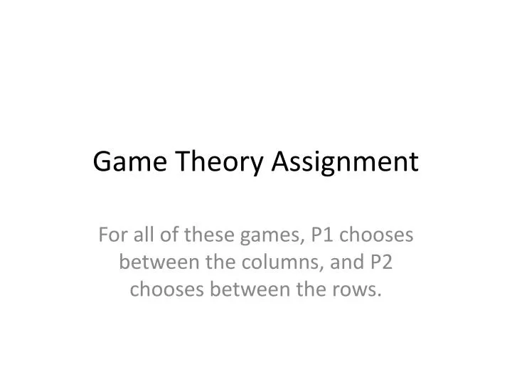 game theory assignment