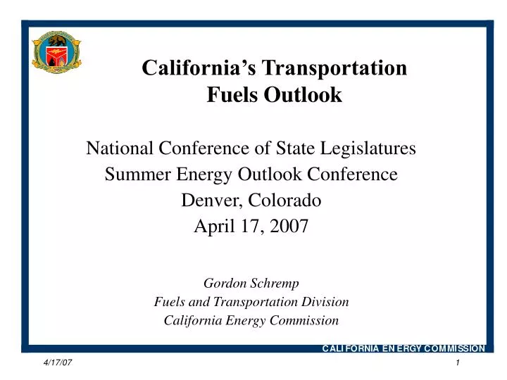 california s transportation fuels outlook