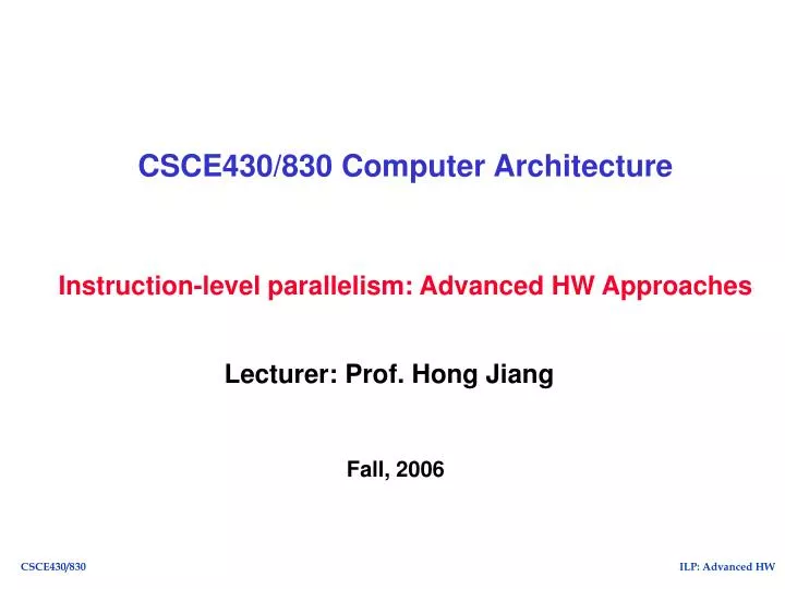 csce430 830 computer architecture