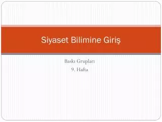siyaset bilimine giri