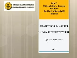 stat st k ve olasilik i