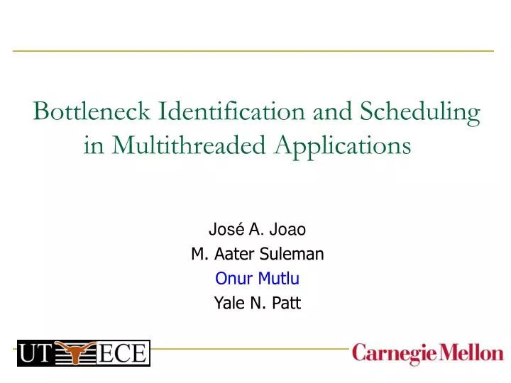 bottleneck identification and scheduling in multithreaded applications