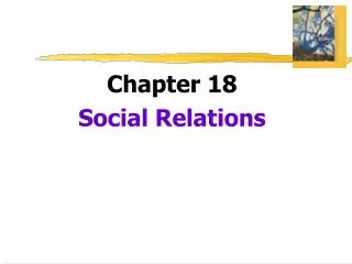 Chapter 18 Social Relations