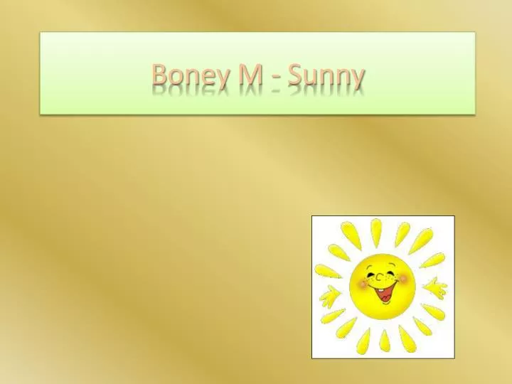 boney m sunny