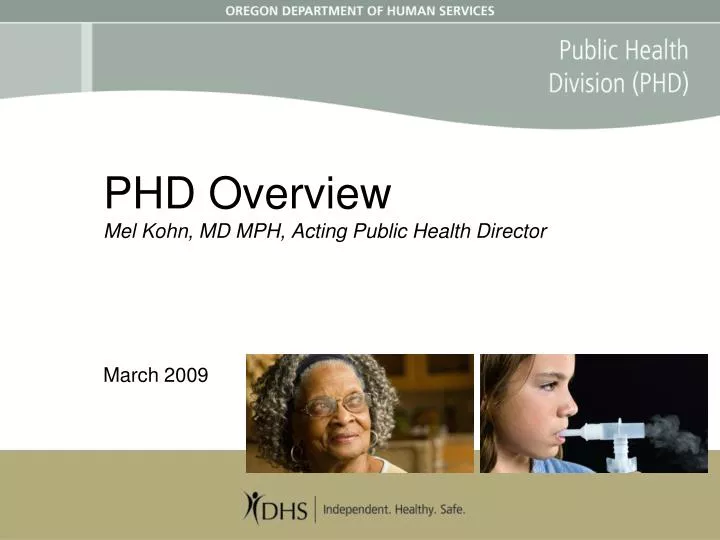 phd overview mel kohn md mph acting public health director march 2009