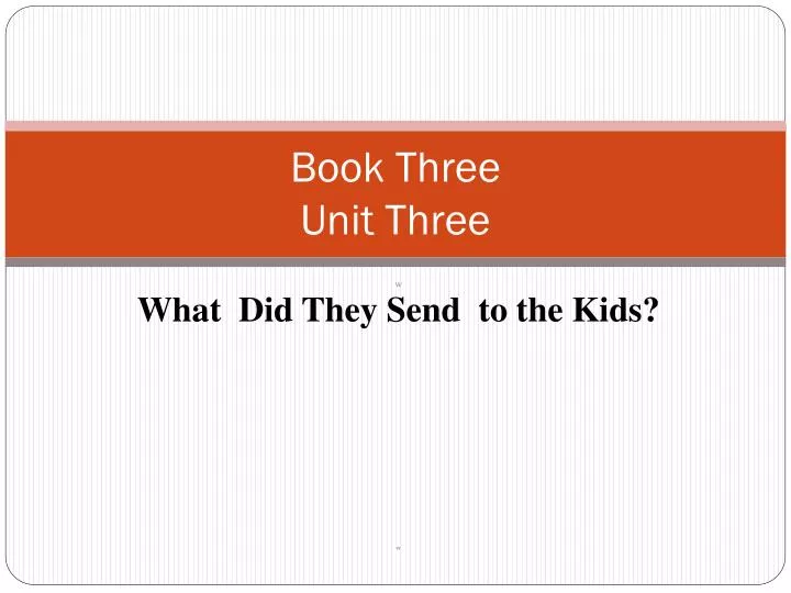 book three unit three