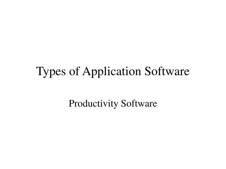 types of application software