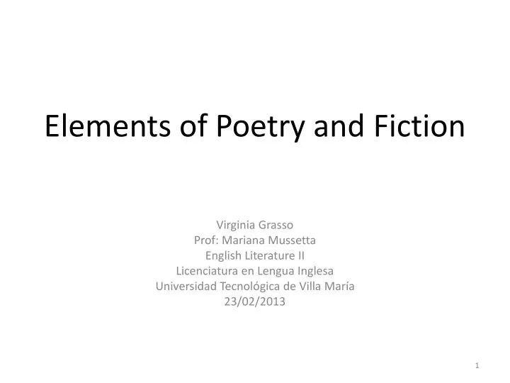 elements of poetry and fiction