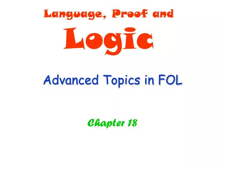 advanced topics in fol