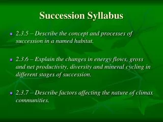 Succession Syllabus