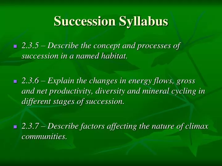 succession syllabus