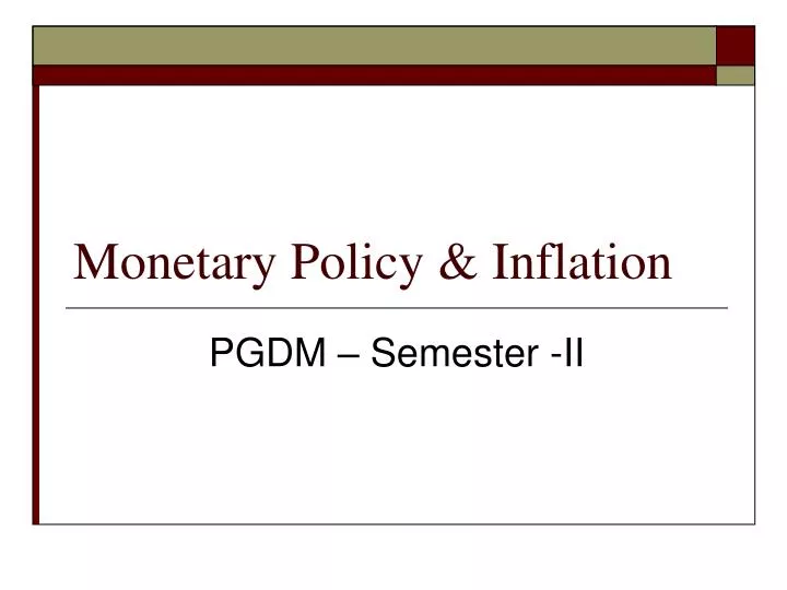 monetary policy inflation