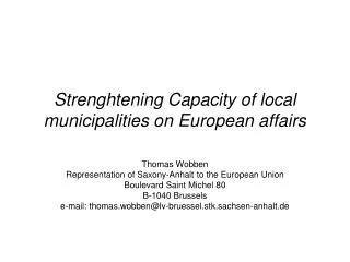 Strenghtening Capacity of local municipalities on European affairs