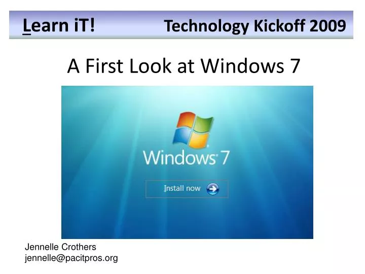 a first look at windows 7