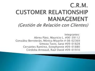 c r m customer relationship management gesti n de relaci n con clientes