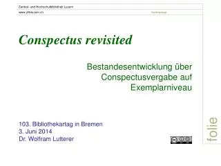 conspectus revisited