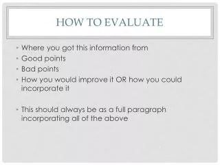 How to evaluate