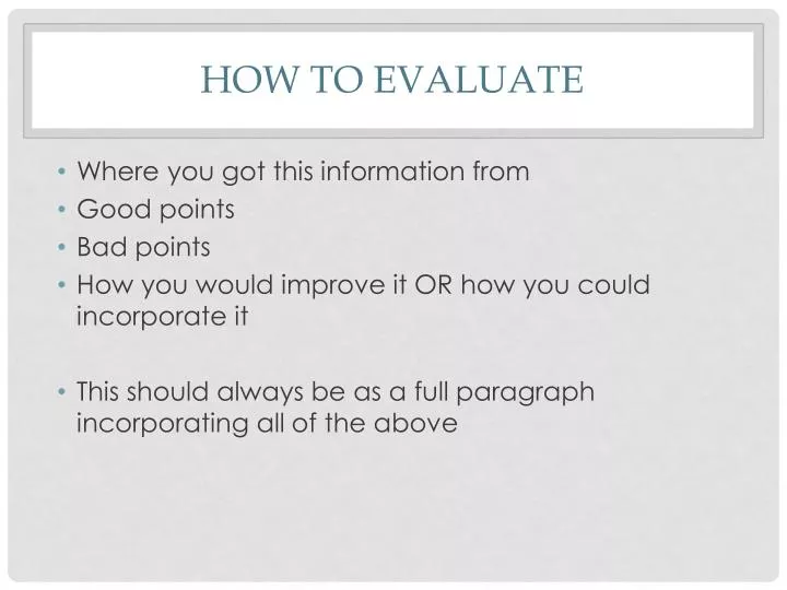 how to evaluate