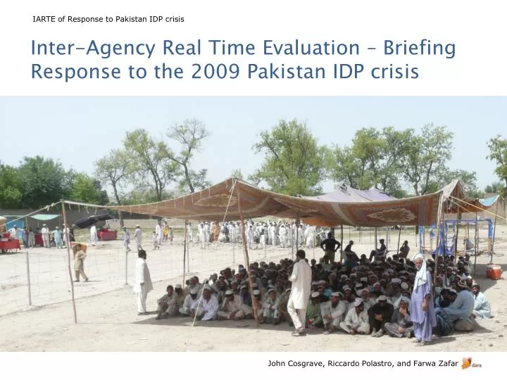 inter agency real time evaluation briefing response to the 2009 pakistan idp crisis