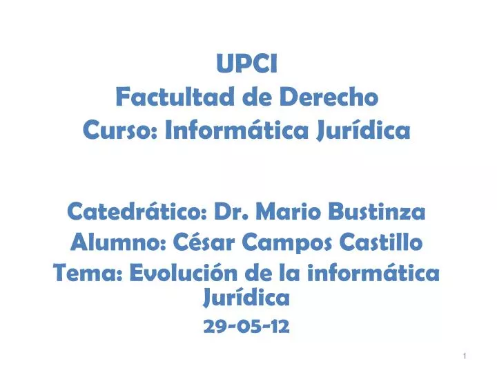 upci factultad de derecho curso inform tica jur dica