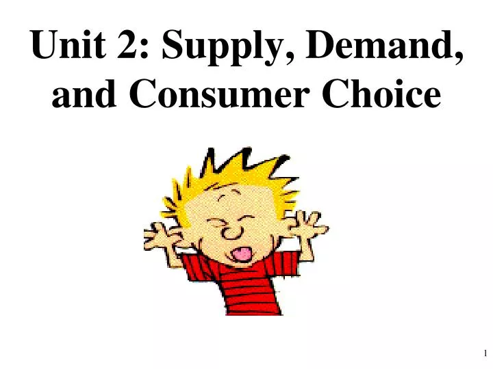 unit 2 supply demand and consumer choice