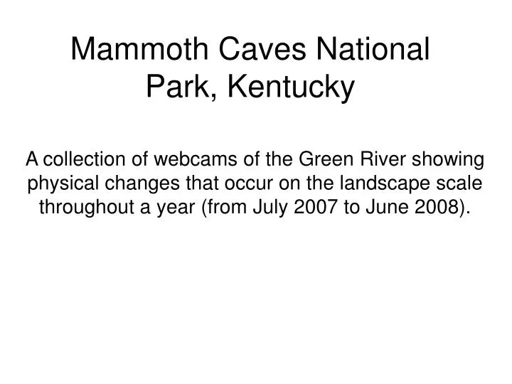 mammoth caves national park kentucky